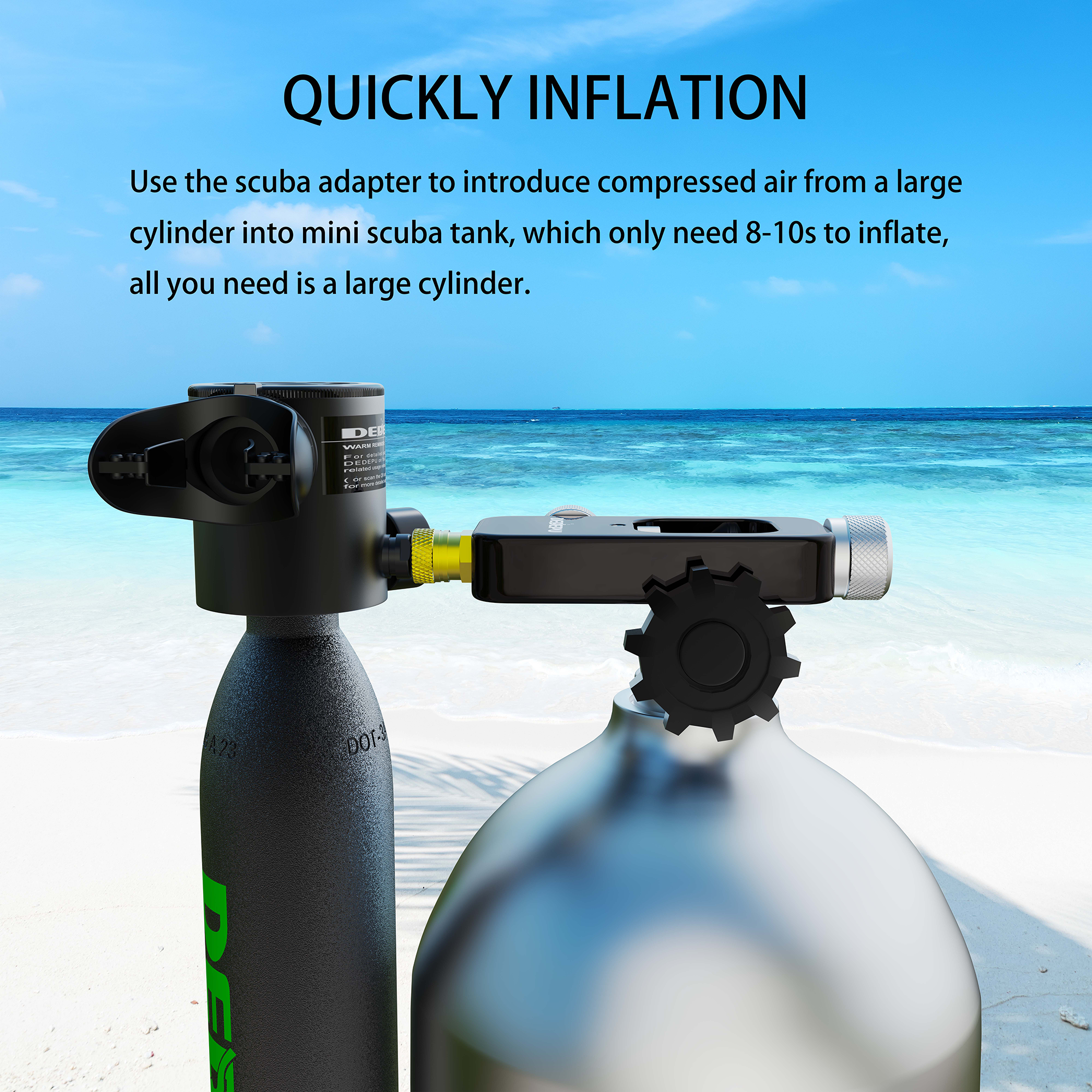 DEDEPU Scuba Tank Refill Air Conduction Adapter