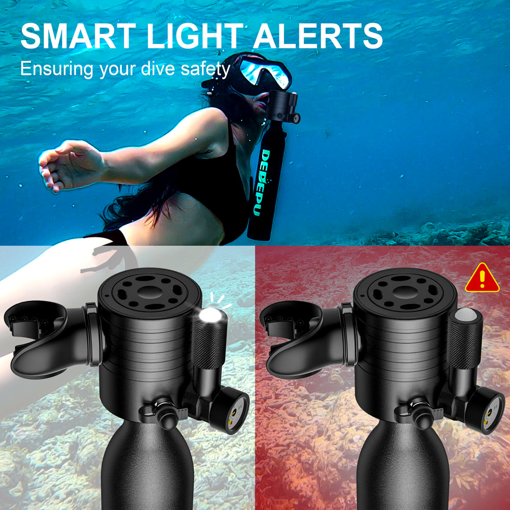 DEDEPU Orca Series 0.5L Scuba Tank with Air pressure warning light