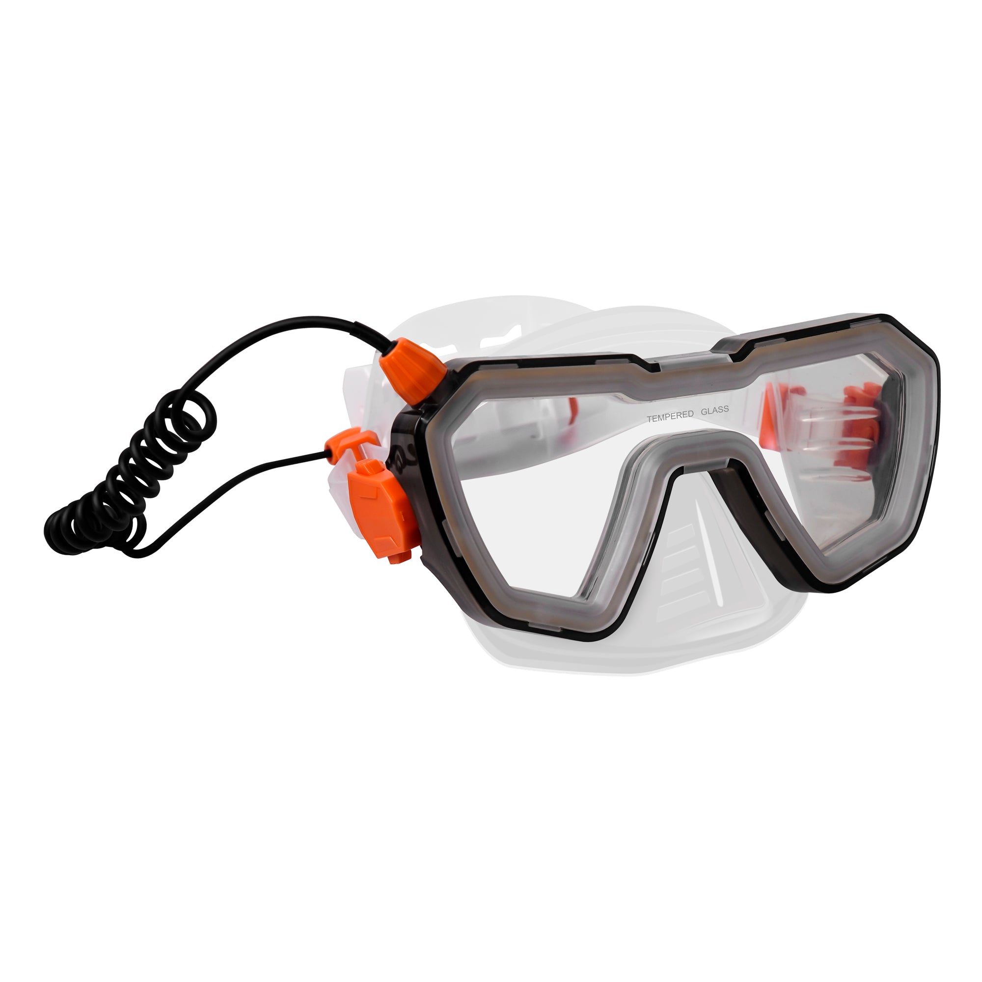 DEDEPU Luminescence Anti Fog Luxury Style Tempered Lens Swimming Goggles Single Len Mask Scuba Diving Mask with Battery