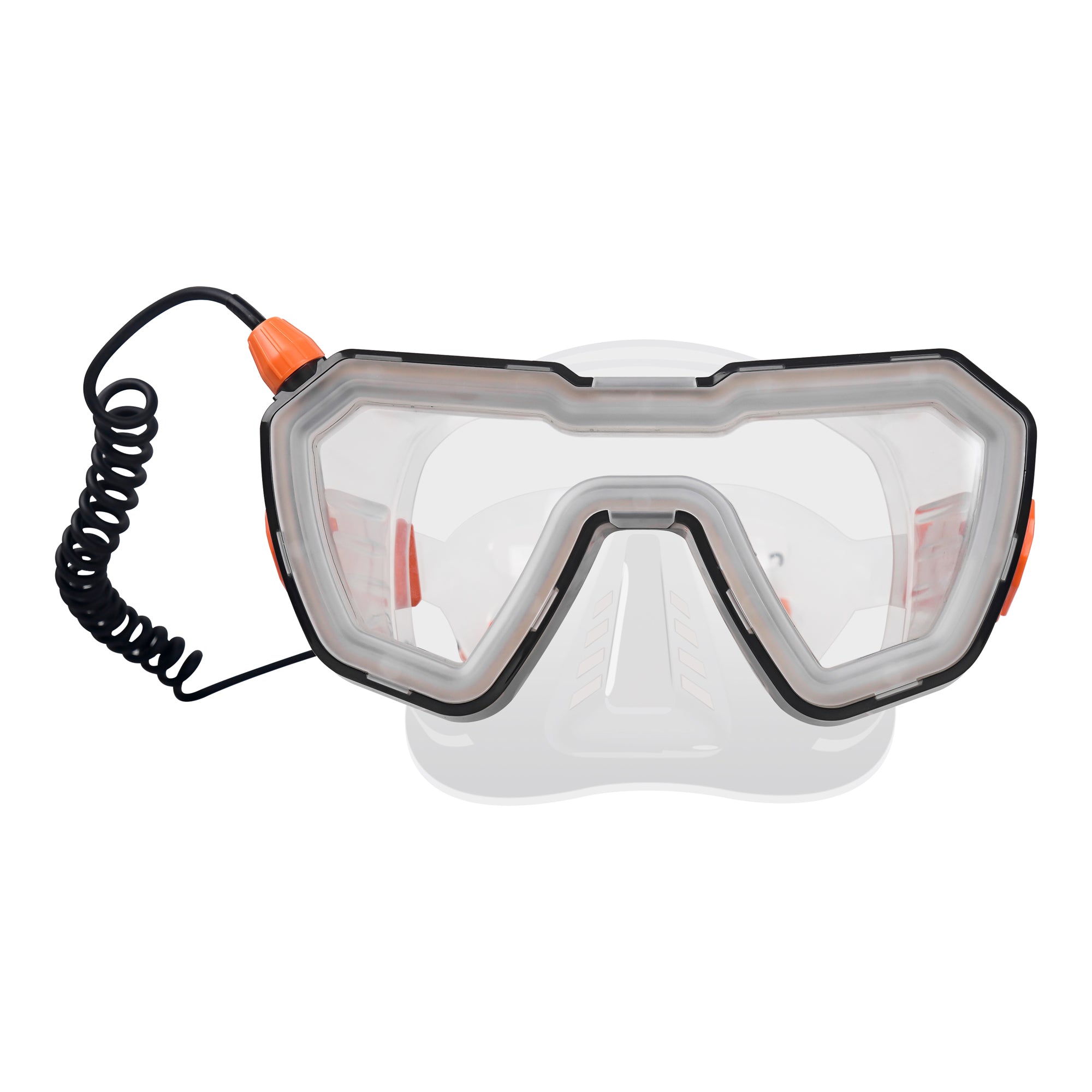 DEDEPU Luminescence Anti Fog Luxury Style Tempered Lens Swimming Goggles Single Len Mask Scuba Diving Mask with Battery