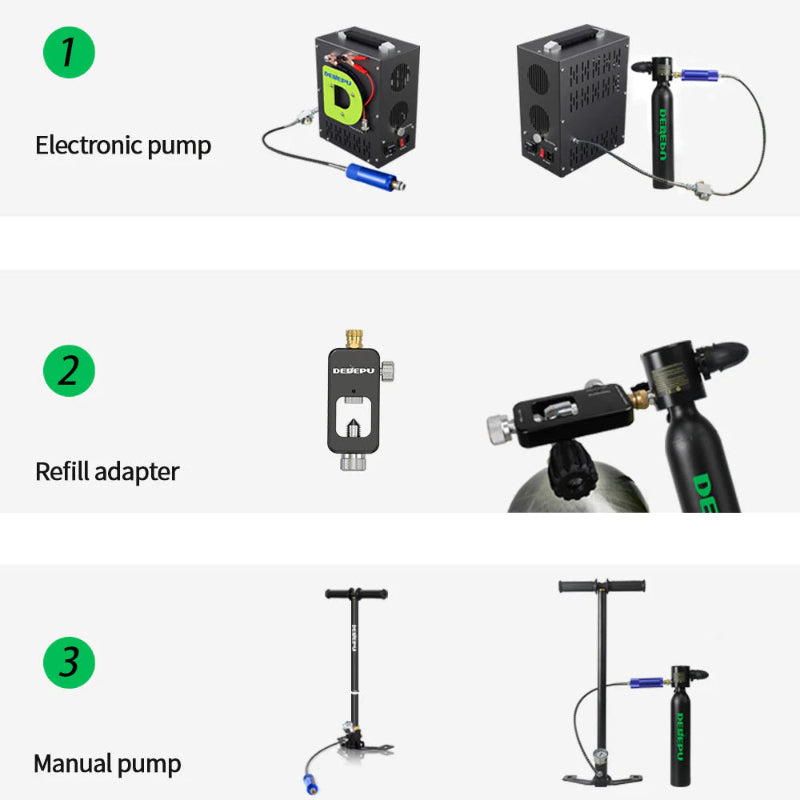 DEDEPU S3000 0.5L Mini Scuba Tank | Compact and Reliable Diving Gear