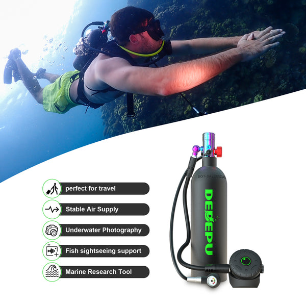 DEDUPU D600 Mini Scuba Tank | Compact, Refillable, and Durable