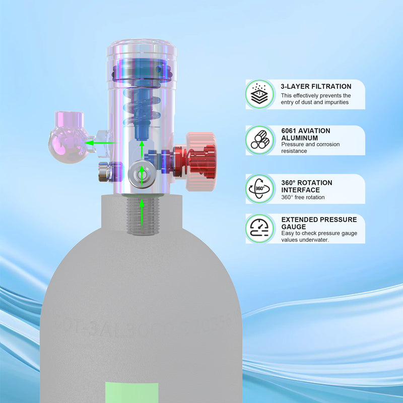 DEDUPU D600 Mini Scuba Tank | Compact, Refillable, and Durable